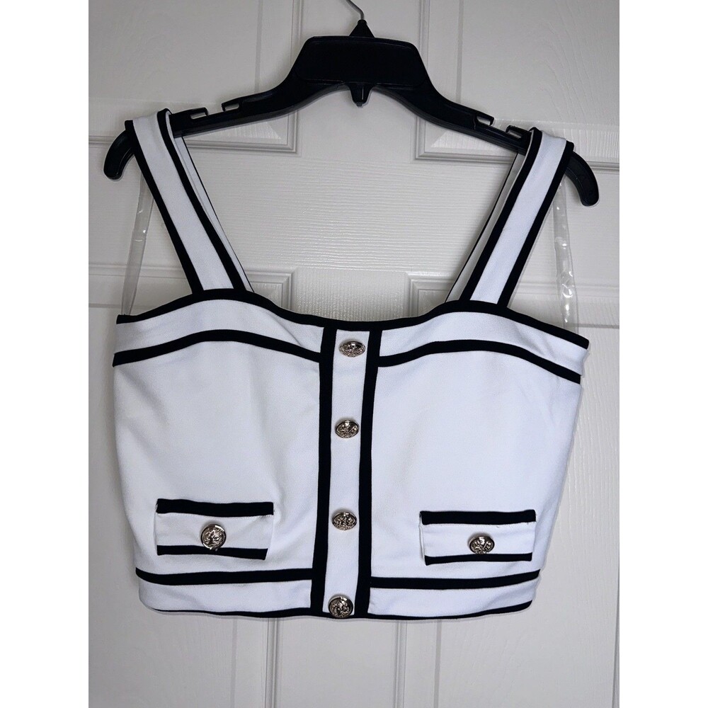 Fashion Nova Black White Top Sz Small